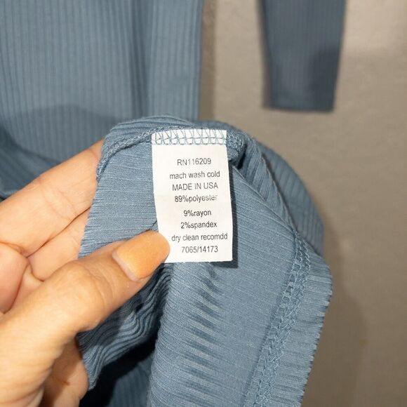 NWT Velvet Torch Dusk Blue Bodycon Ribbed Cut Out Dress Size XS - Picture 7 of 7